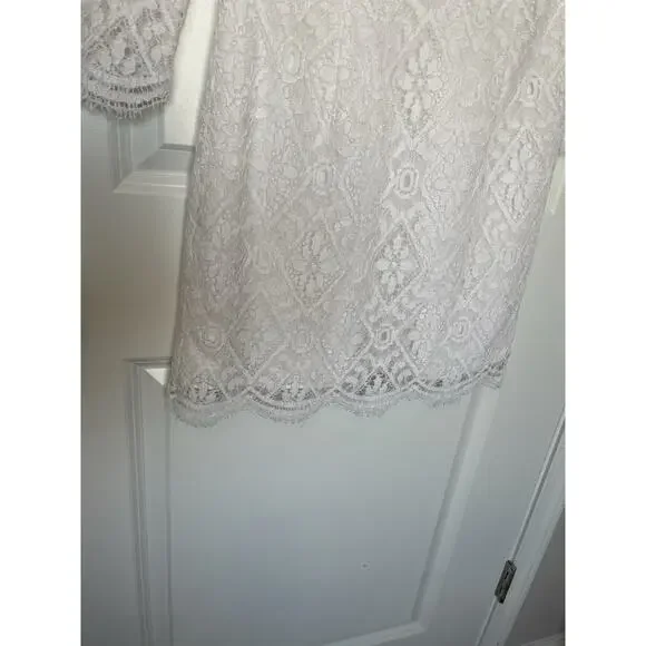 NWT Lilly Pulitzer Meryl 3/4 Sleeve V Neck Resort White Diamond Lace Dress 00 - Picture 3 of 7